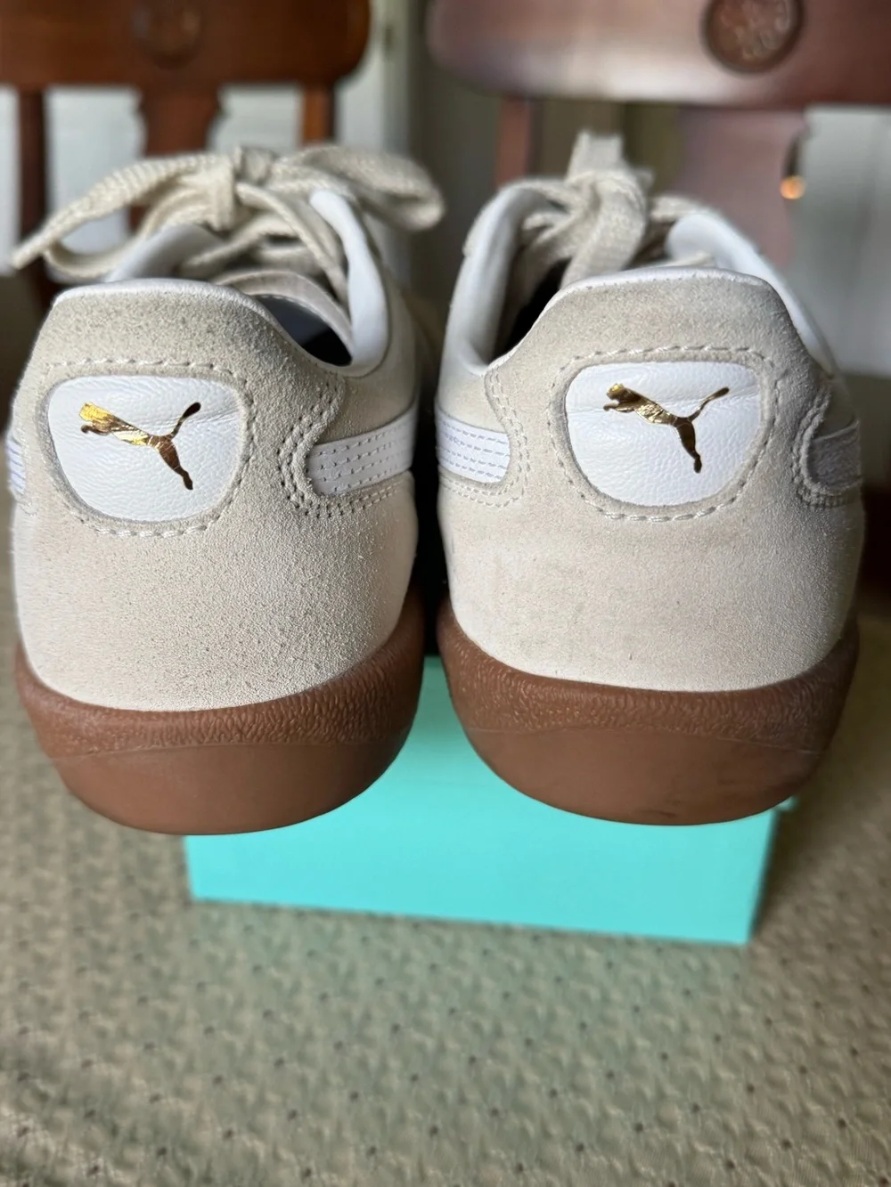 PUMA Palermo Suede Sneakers 397643-11 Alpine Snow/White Women’s Sz 9.5